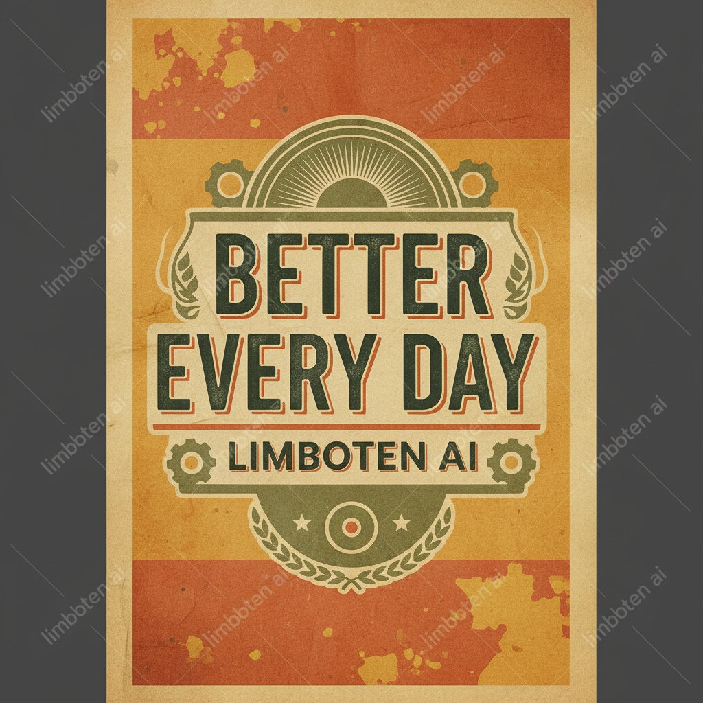 Better Every Day | Vintage Paper Style Motivational Poster with Watermark