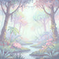 Misty Rainforest Print | Soft Palette Digital Art with Watermark