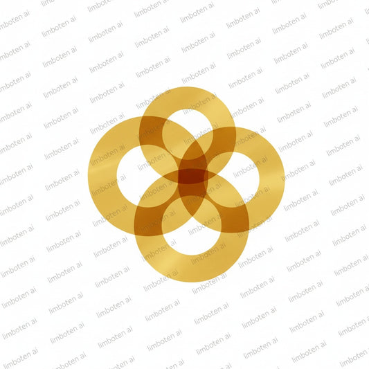 Overlapping Golden Circles | Modern Geometric Digital Art Print