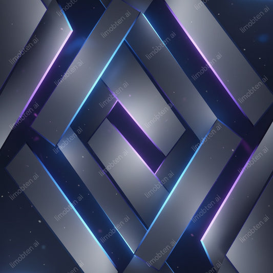 Futuristic Diamond Shapes Vector | Abstract Geometric Neon Art with Watermark