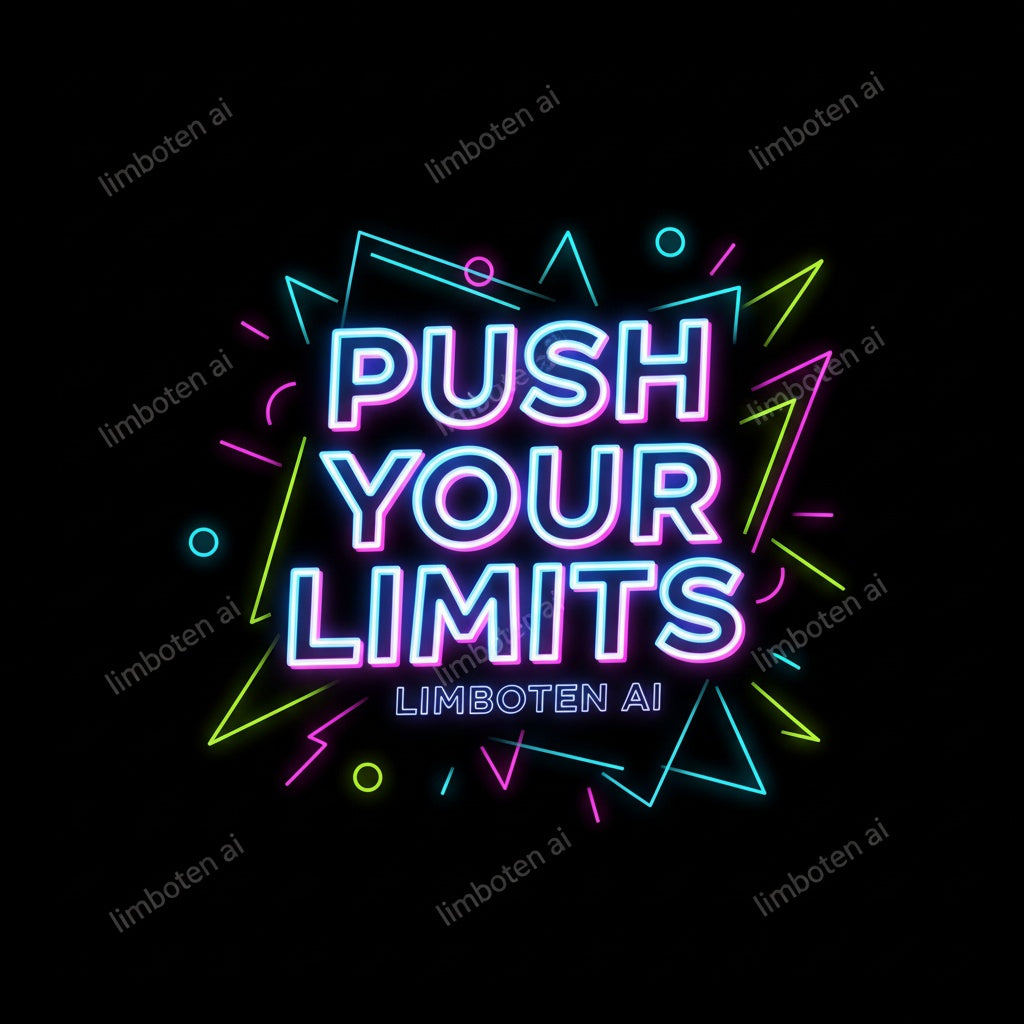 Push Your Limits | Neon Highlight Motivational Poster with White Watermark