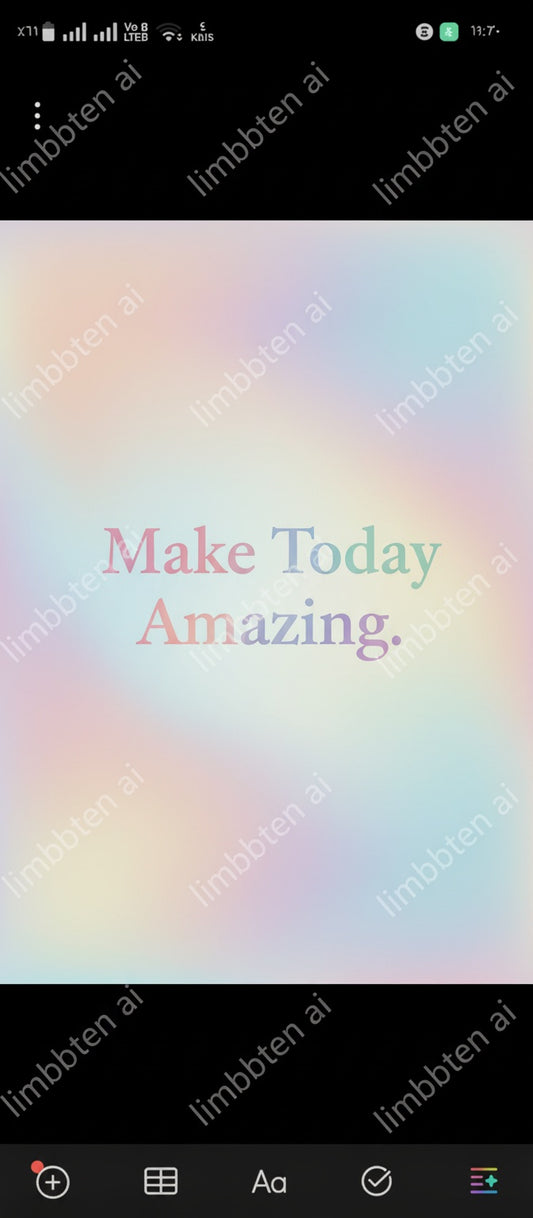 Make Today Amazing | Typographic Pastel Poster with Watermark