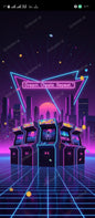 Retro Arcade Aesthetics | Neon Pixel Art Gaming Poster with White Watermark