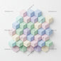 Pastel Cube Mosaic Wall Print | Abstract Geometric Poster with Black Watermark