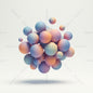 3D Sphere Cluster Gradient Art | Abstract Minimal Poster with Black Watermark