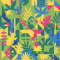 Abstract Jungle Landscape in Bold Hues | Modern Art with Watermark