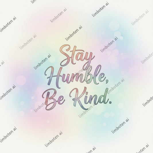 Stay Humble, Be Kind | Motivational Calligraphy Digital Art Print