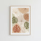 Minimalist Tropical Leaves Print | Earth Tone Digital Art by limboten ai